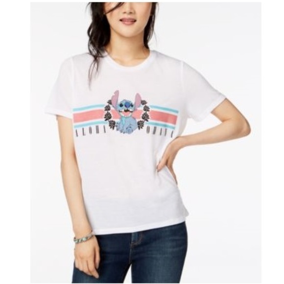 Mighty Fine Tops - Mighty Fine Crew Neck Lilo and Stitch Junior Top Mighty Fine Tops - Mighty Fine Crew Neck Lilo and Stitch Junior Top